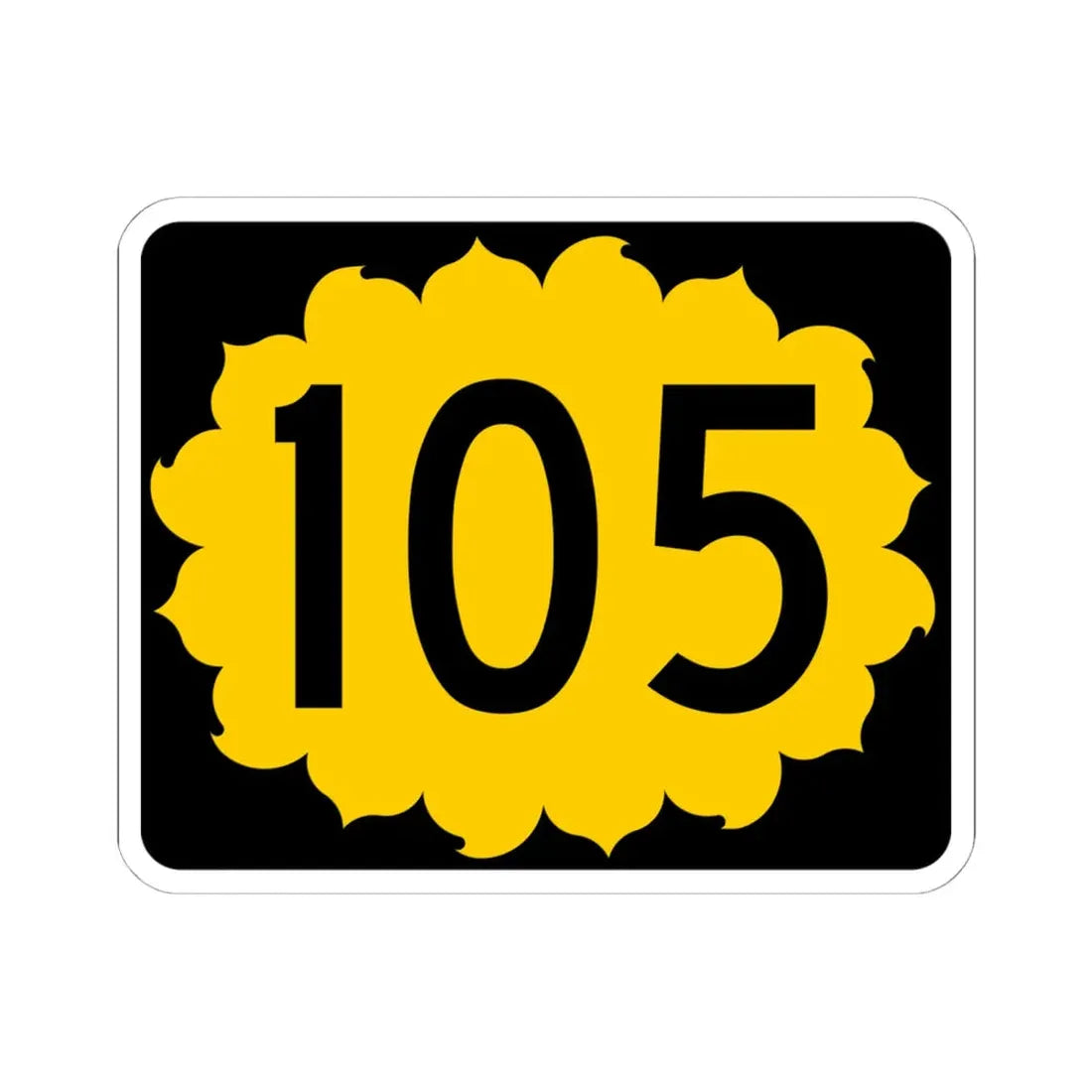 K-105 (Kansas) (Road Sign) STICKER Vinyl Kiss-Cut Decal 6 Inch White - The Sticker Space