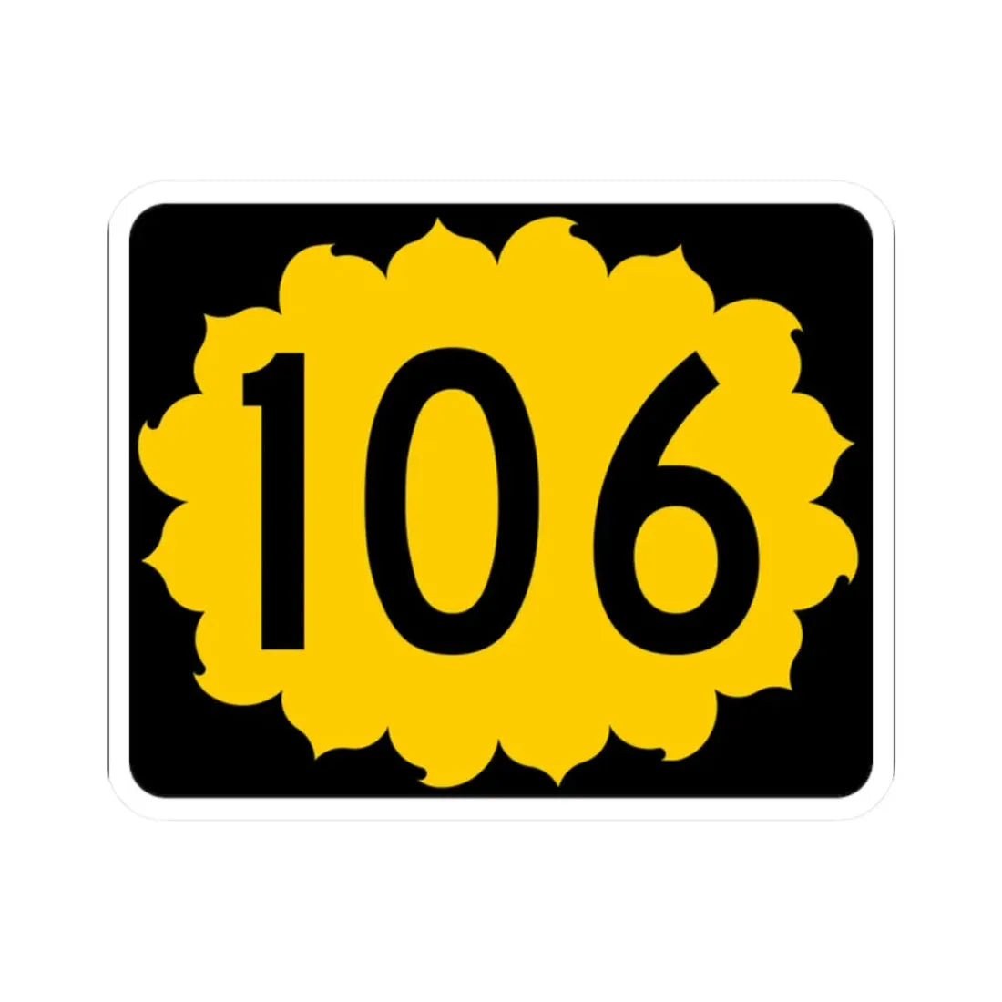 K-106 (Kansas) (Road Sign) STICKER Vinyl Kiss-Cut Decal 2 Inch White - The Sticker Space