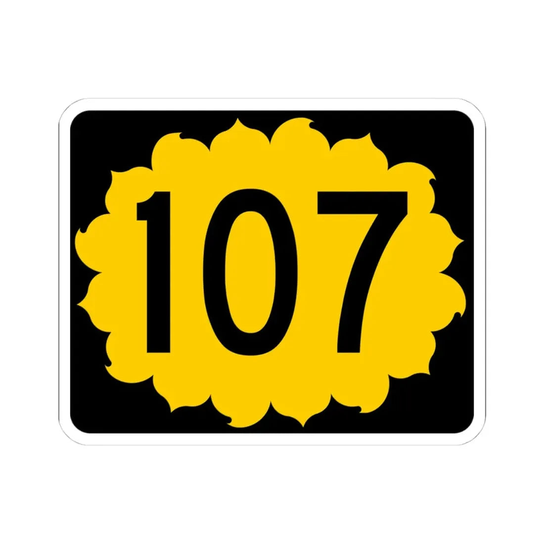 K-107 (Kansas) (Road Sign) STICKER Vinyl Kiss-Cut Decal 4 Inch White - The Sticker Space