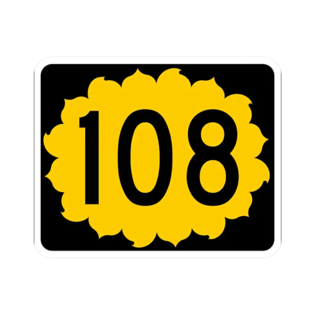 K-108 (Kansas) (Road Sign) STICKER Vinyl Kiss-Cut Decal 2 Inch White - The Sticker Space