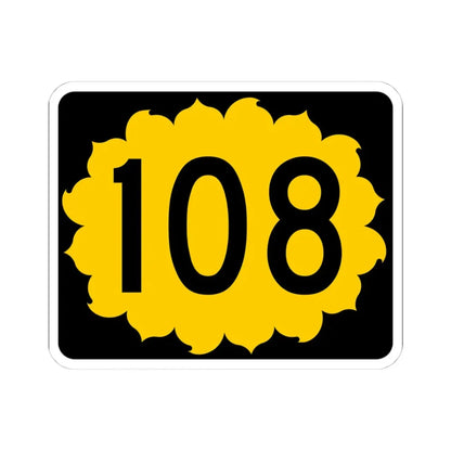 K-108 (Kansas) (Road Sign) STICKER Vinyl Kiss-Cut Decal 4 Inch White - The Sticker Space