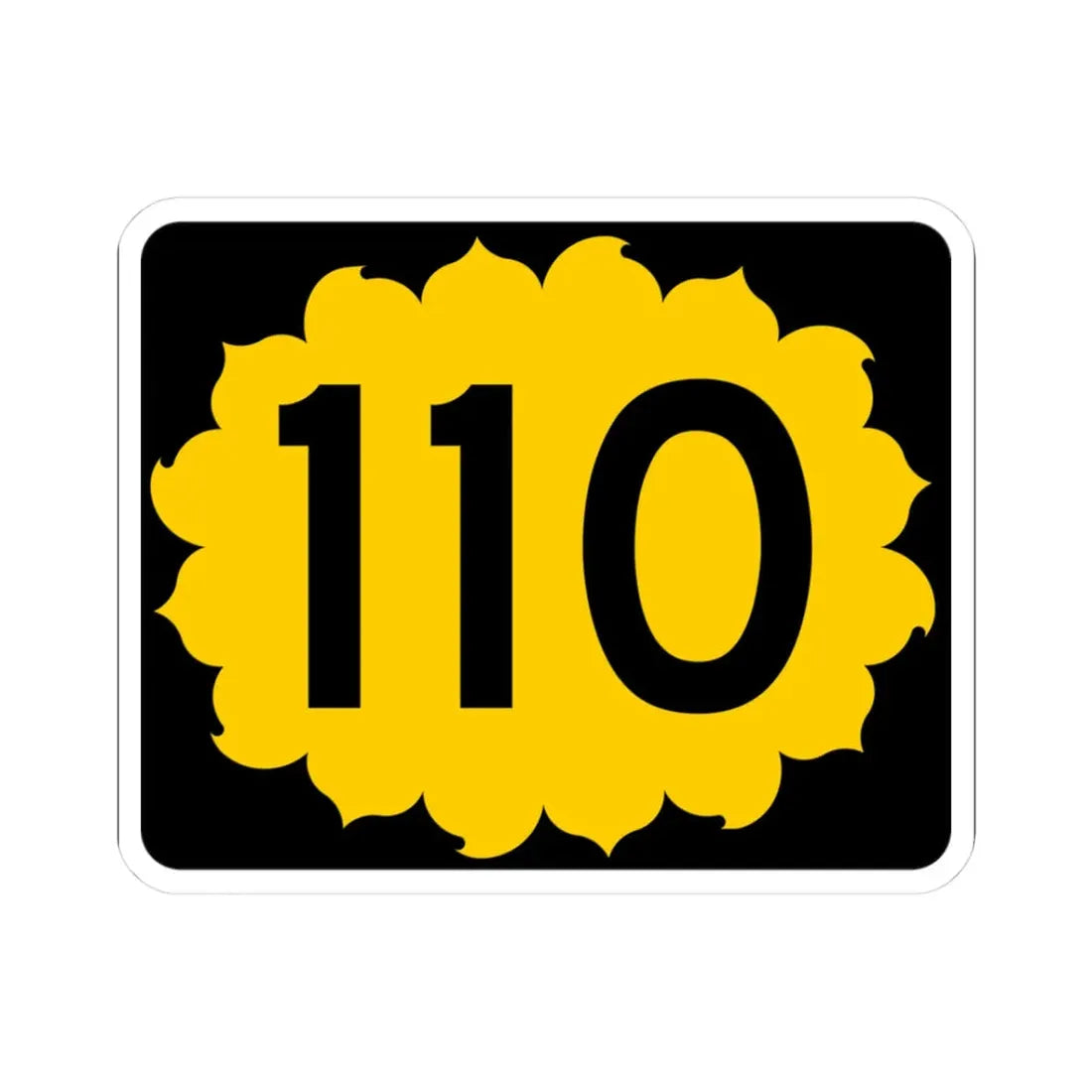 K-110 (Kansas) (Road Sign) STICKER Vinyl Kiss-Cut Decal 3 Inch White - The Sticker Space