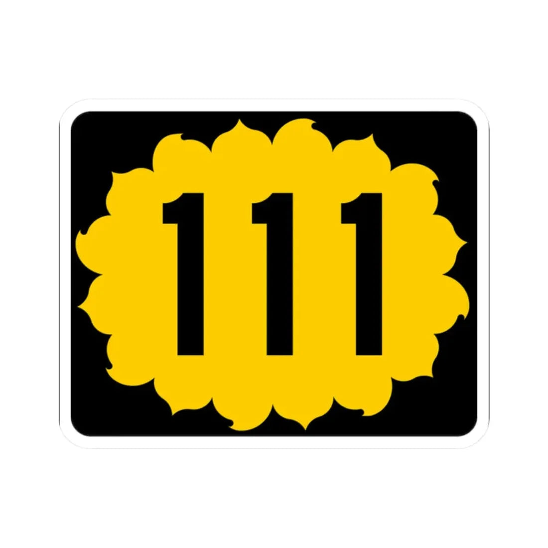 K-111 (Kansas) (Road Sign) STICKER Vinyl Kiss-Cut Decal 2 Inch White - The Sticker Space