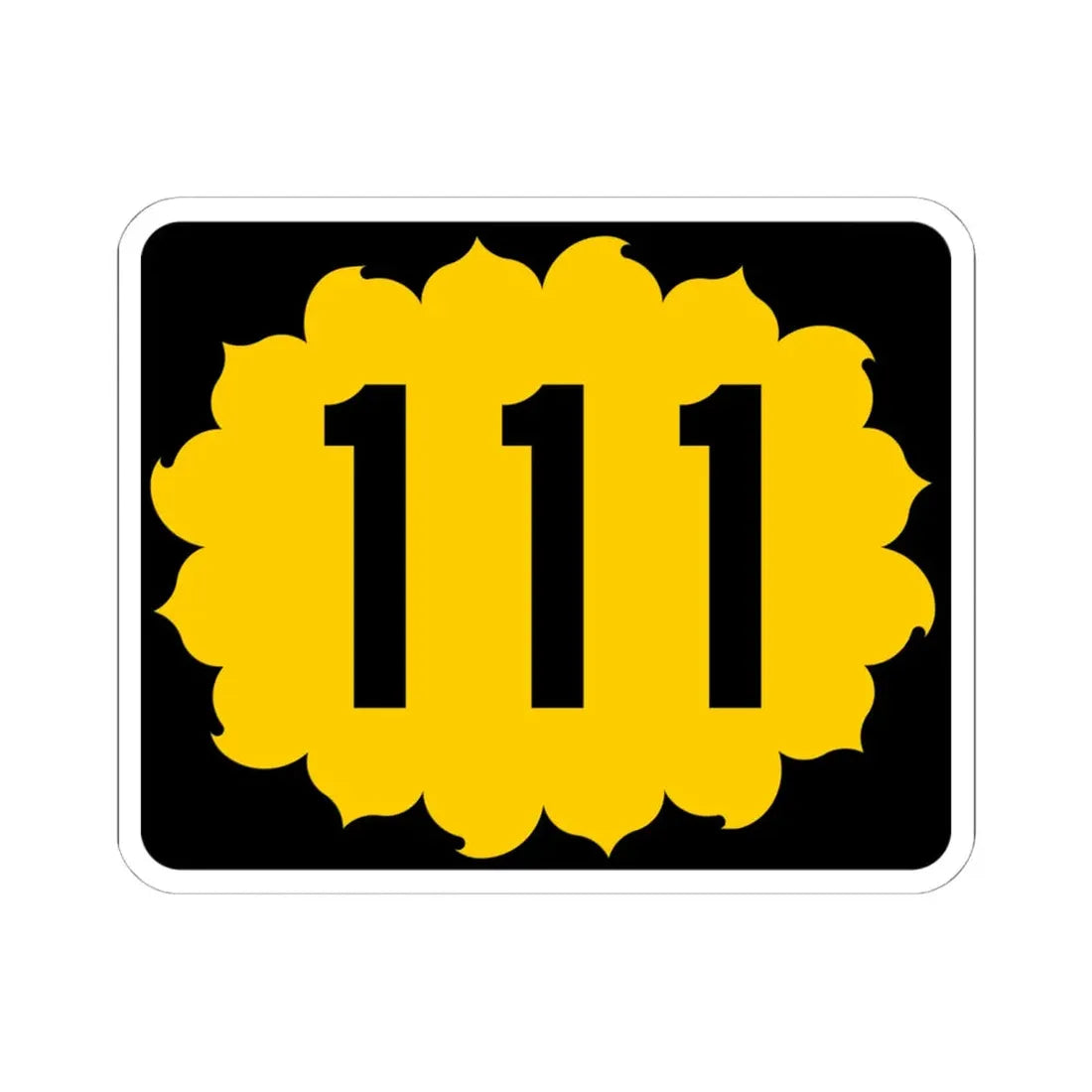 K-111 (Kansas) (Road Sign) STICKER Vinyl Kiss-Cut Decal 6 Inch White - The Sticker Space