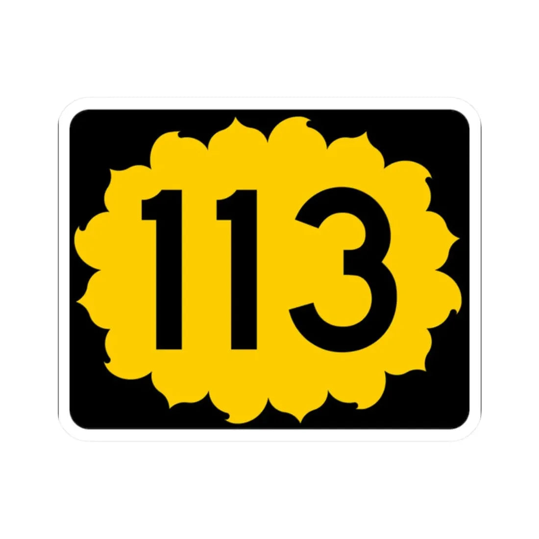 K-113 (Kansas) (Road Sign) STICKER Vinyl Kiss-Cut Decal 2 Inch White - The Sticker Space