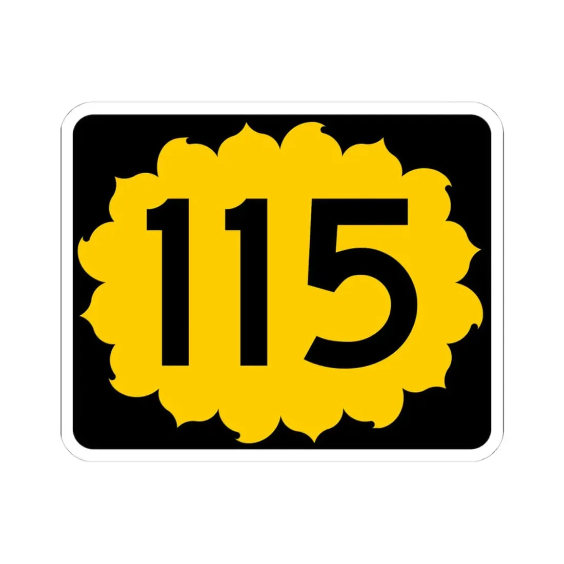 K-115 (Kansas) (Road Sign) STICKER Vinyl Kiss-Cut Decal 4 Inch White - The Sticker Space