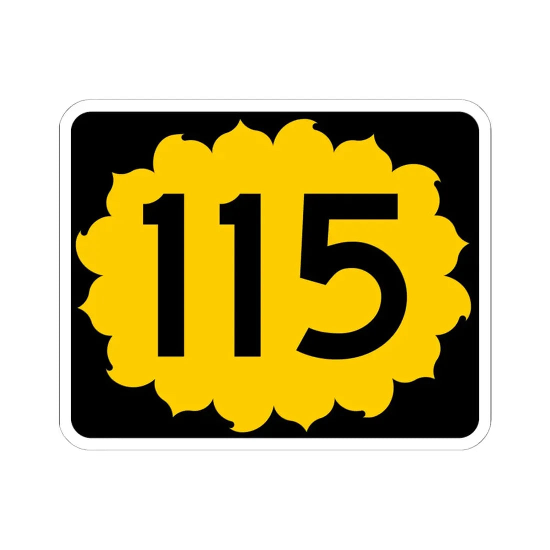 K-115 (Kansas) (Road Sign) STICKER Vinyl Kiss-Cut Decal 6 Inch White - The Sticker Space