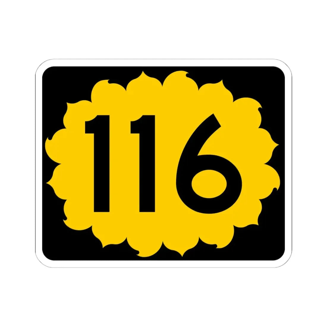 K-116 (Kansas) (Road Sign) STICKER Vinyl Kiss-Cut Decal 6 Inch White - The Sticker Space