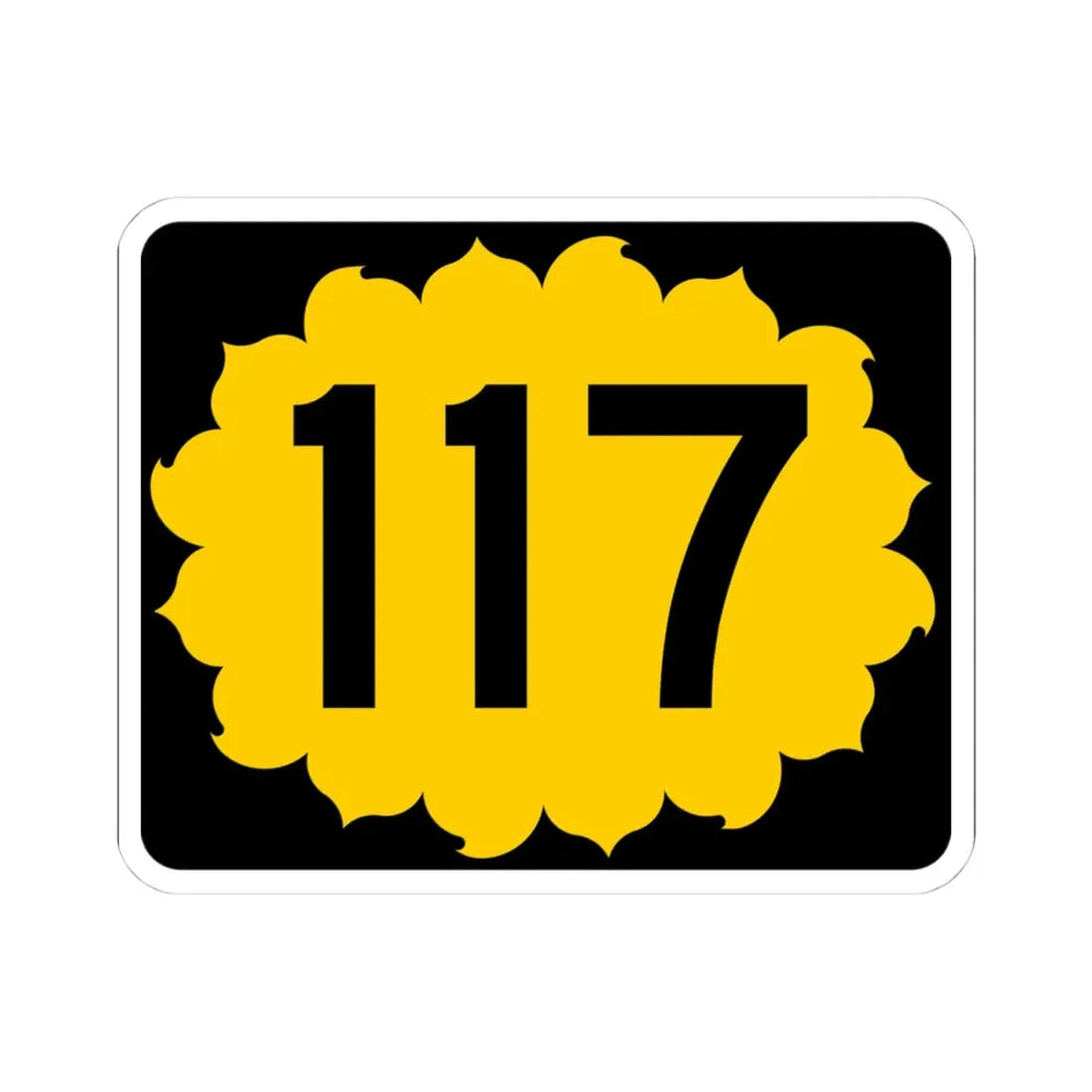 K-117 (Kansas) (Road Sign) STICKER Vinyl Kiss-Cut Decal 4 Inch White - The Sticker Space