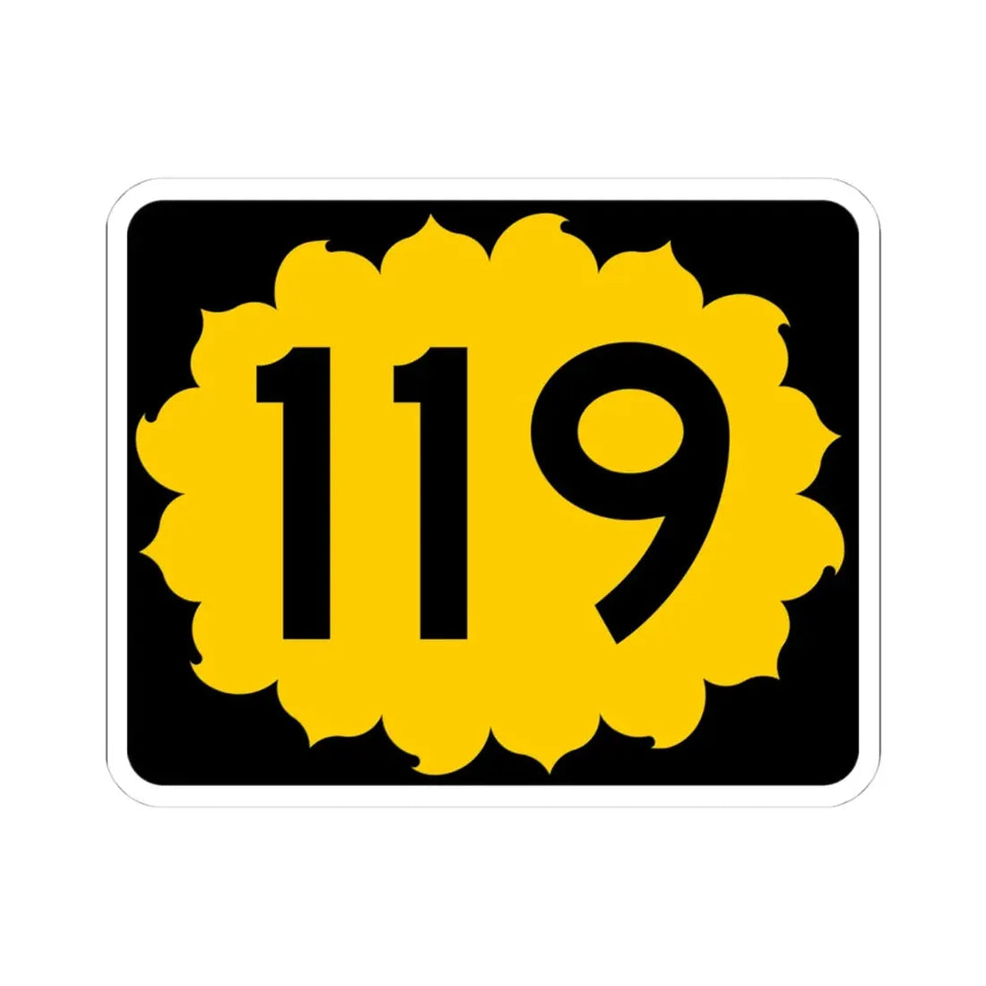 K-119 (Kansas) (Road Sign) STICKER Vinyl Kiss-Cut Decal 4 Inch White - The Sticker Space
