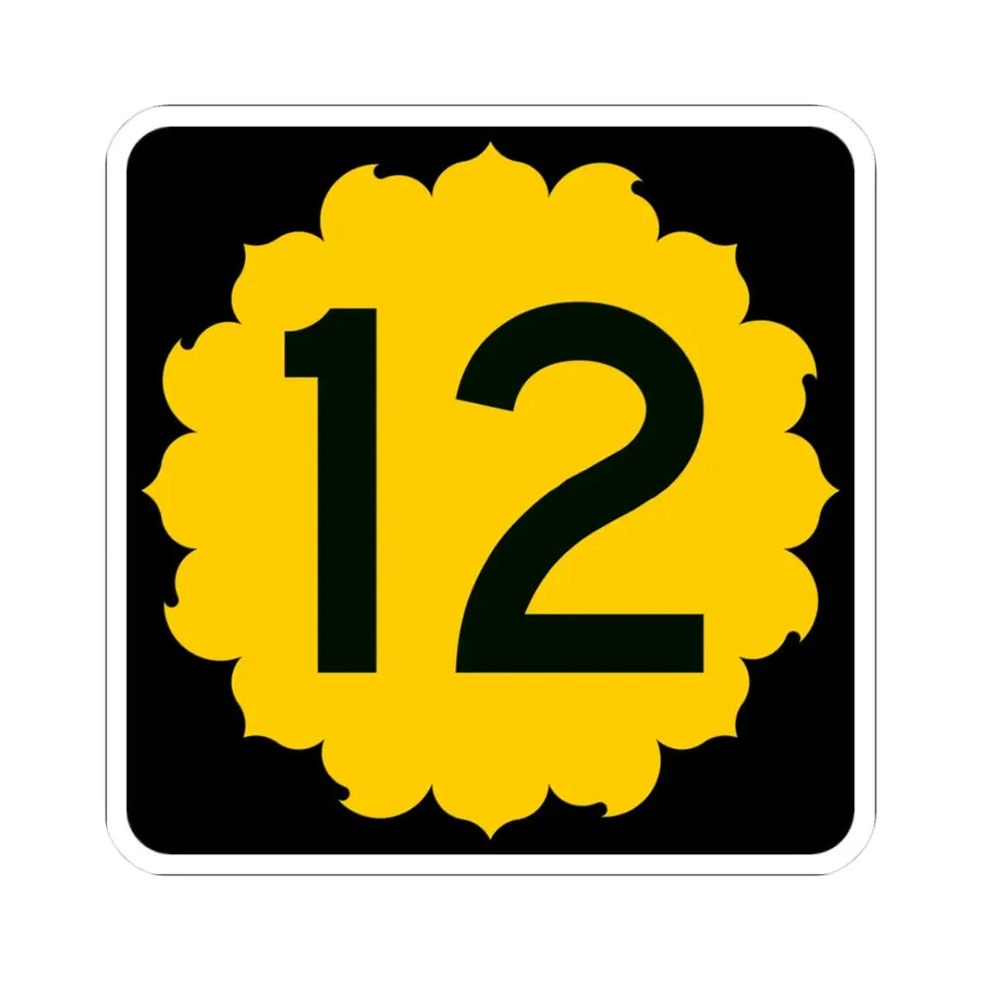 K-12 (Kansas) (Road Sign) STICKER Vinyl Kiss-Cut Decal 3 Inch White - The Sticker Space