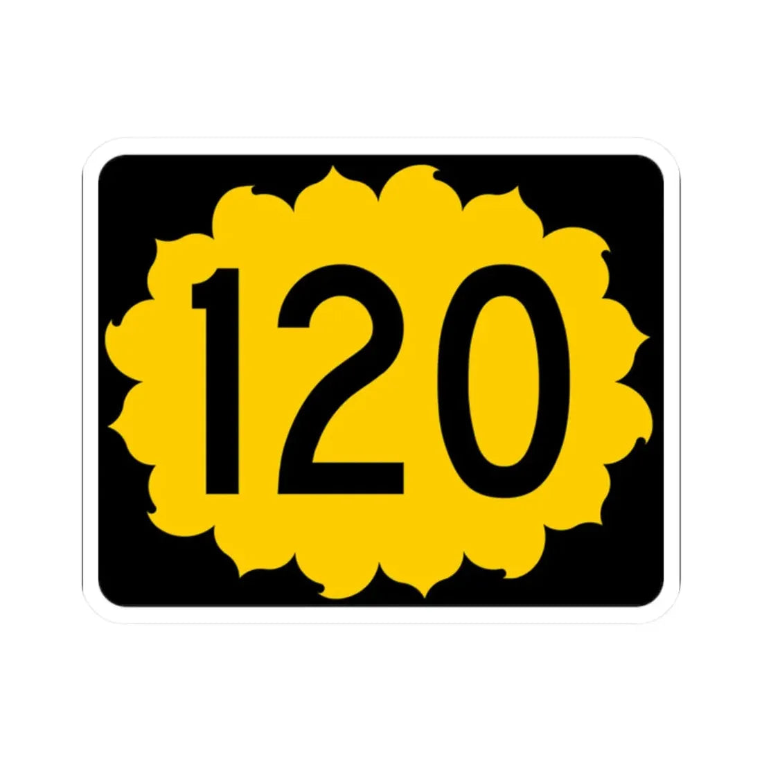 K-120 (Kansas) (Road Sign) STICKER Vinyl Kiss-Cut Decal 2 Inch White - The Sticker Space