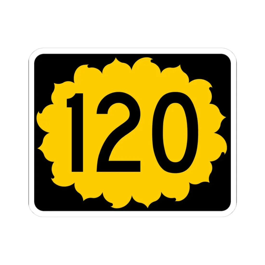 K-120 (Kansas) (Road Sign) STICKER Vinyl Kiss-Cut Decal 3 Inch White - The Sticker Space