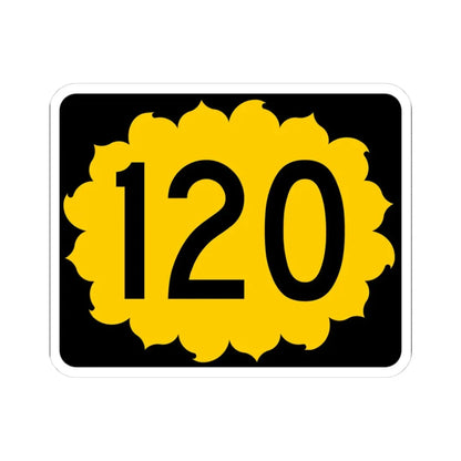 K-120 (Kansas) (Road Sign) STICKER Vinyl Kiss-Cut Decal 3 Inch White - The Sticker Space