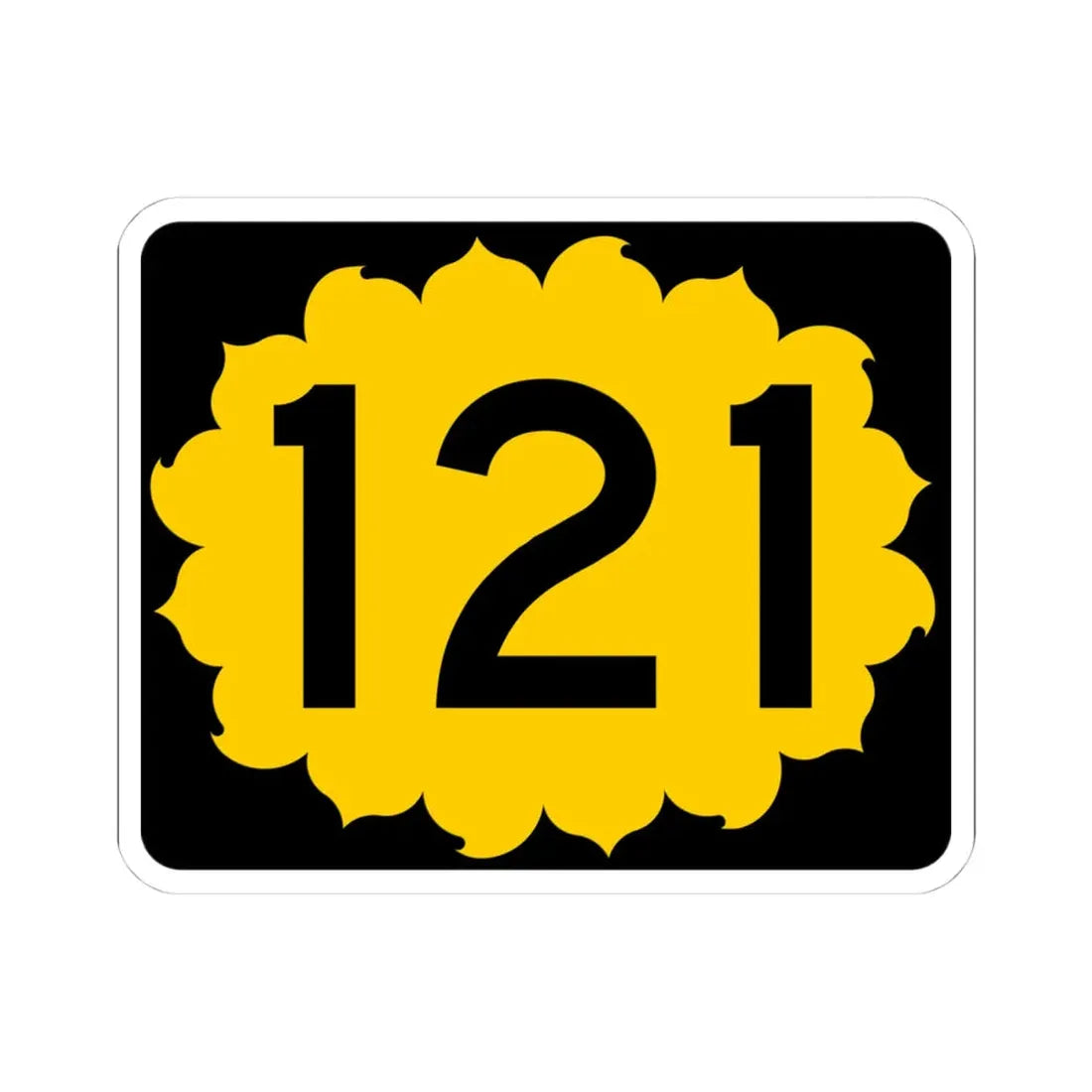 K-121 (Kansas) (Road Sign) STICKER Vinyl Kiss-Cut Decal 4 Inch White - The Sticker Space