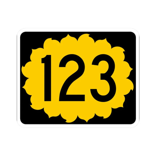 K-123 (Kansas) (Road Sign) STICKER Vinyl Kiss-Cut Decal 2 Inch White - The Sticker Space