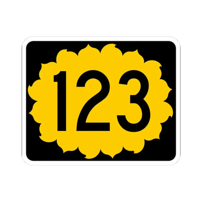 K-123 (Kansas) (Road Sign) STICKER Vinyl Kiss-Cut Decal 3 Inch White - The Sticker Space