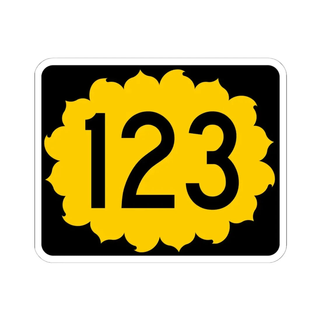 K-123 (Kansas) (Road Sign) STICKER Vinyl Kiss-Cut Decal 6 Inch White - The Sticker Space