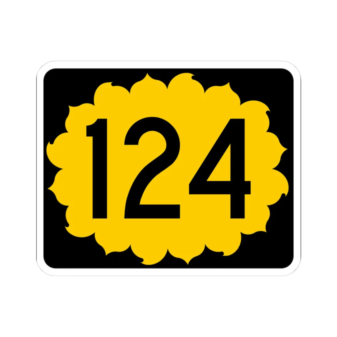 K-124 (Kansas) (Road Sign) STICKER Vinyl Kiss-Cut Decal 3 Inch White - The Sticker Space