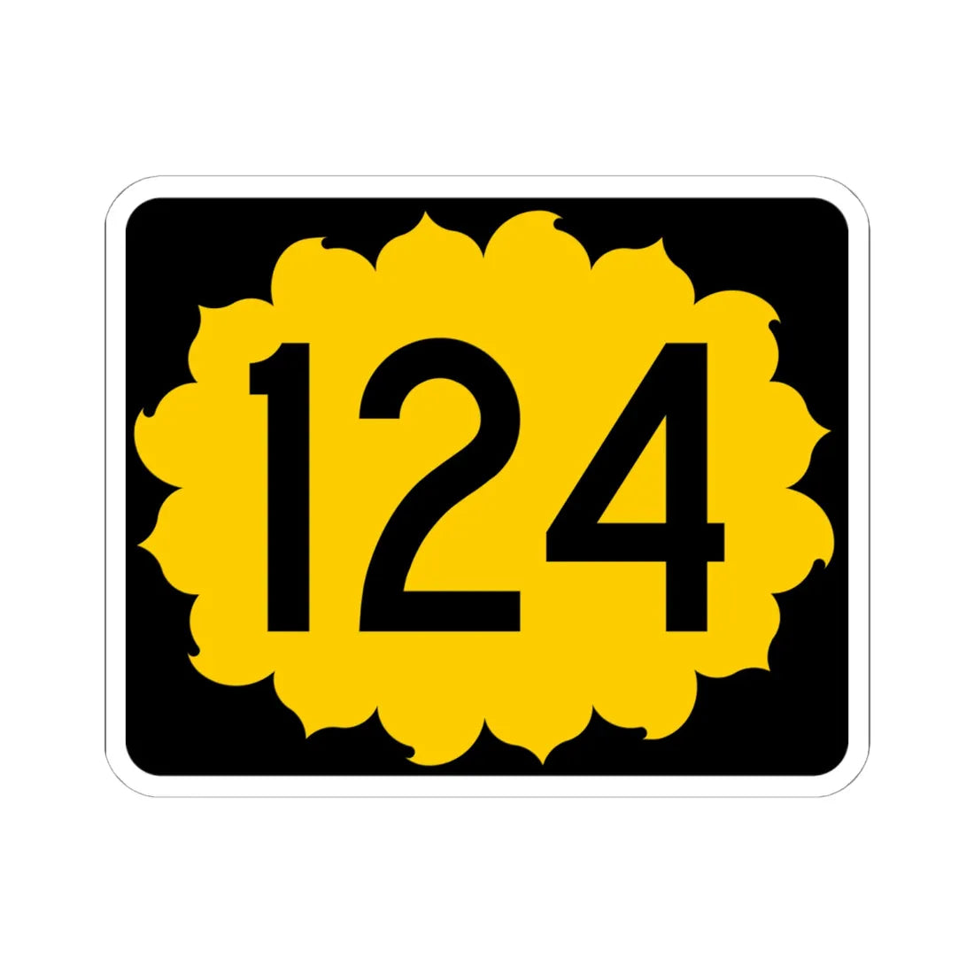 K-124 (Kansas) (Road Sign) STICKER Vinyl Kiss-Cut Decal 6 Inch White - The Sticker Space