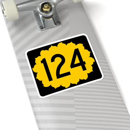K-124 (Kansas) (Road Sign) STICKER Vinyl Kiss-Cut Decal - The Sticker Space