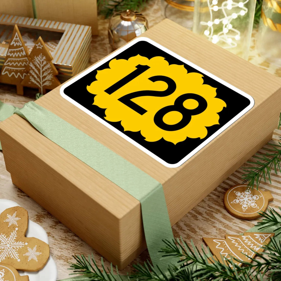 K-128 (Kansas) (Road Sign) STICKER Vinyl Kiss-Cut Decal - The Sticker Space