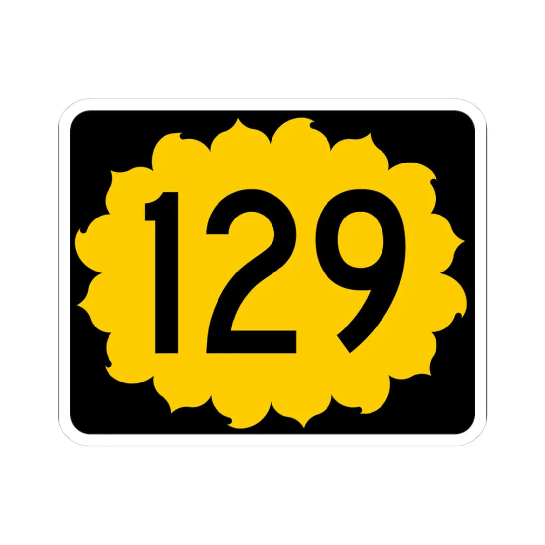 K-129 (Kansas) (Road Sign) STICKER Vinyl Kiss-Cut Decal 3 Inch White - The Sticker Space