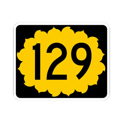 K-129 (Kansas) (Road Sign) STICKER Vinyl Kiss-Cut Decal 4 Inch White - The Sticker Space