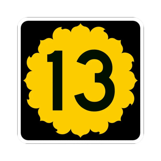 K-13 (Kansas) (Road Sign) STICKER Vinyl Kiss-Cut Decal 2 Inch White - The Sticker Space