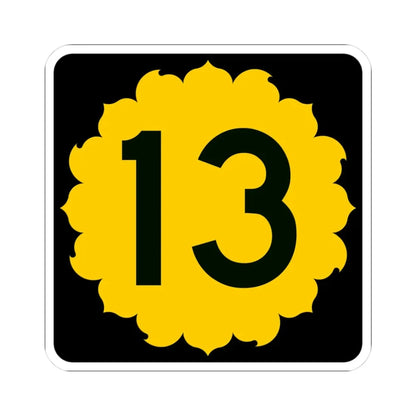 K-13 (Kansas) (Road Sign) STICKER Vinyl Kiss-Cut Decal 3 Inch White - The Sticker Space