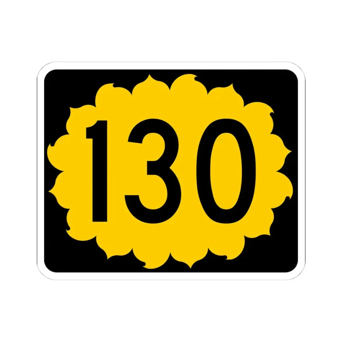 K-130 (Kansas) (Road Sign) STICKER Vinyl Kiss-Cut Decal 4 Inch White - The Sticker Space