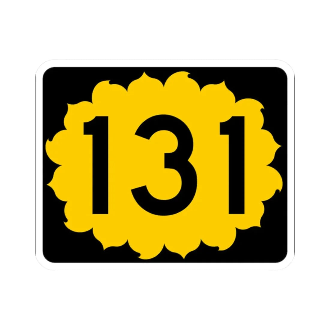 K-131 (Kansas) (Road Sign) STICKER Vinyl Kiss-Cut Decal 2 Inch White - The Sticker Space