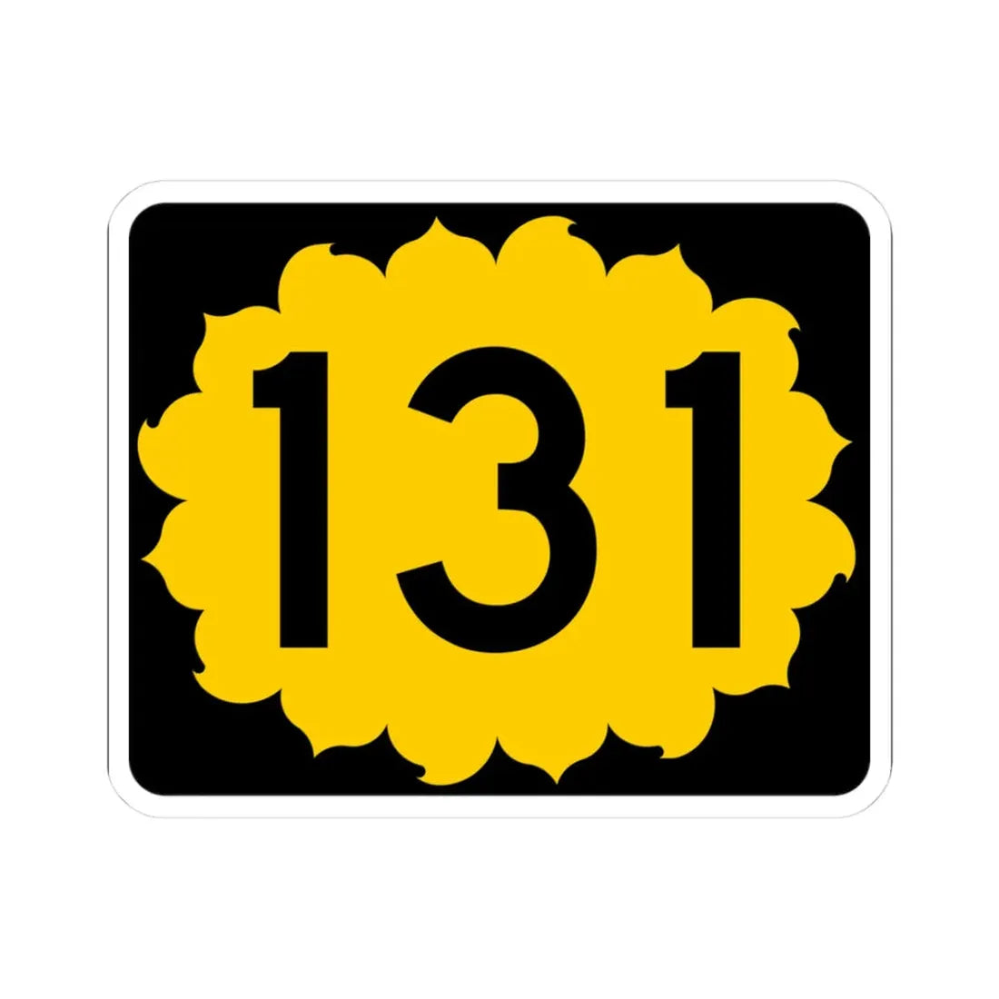 K-131 (Kansas) (Road Sign) STICKER Vinyl Kiss-Cut Decal 3 Inch White - The Sticker Space