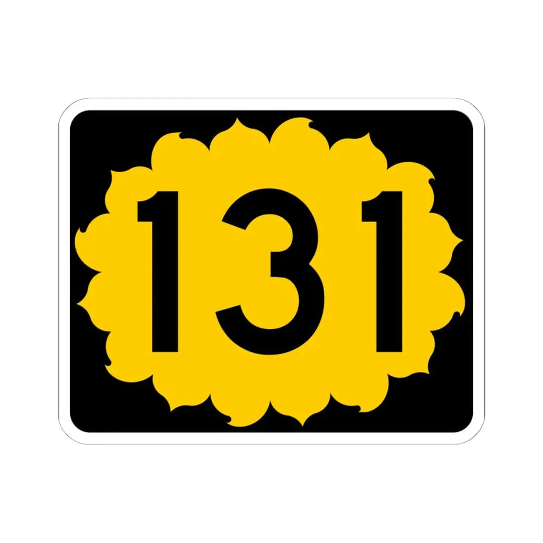 K-131 (Kansas) (Road Sign) STICKER Vinyl Kiss-Cut Decal 6 Inch White - The Sticker Space