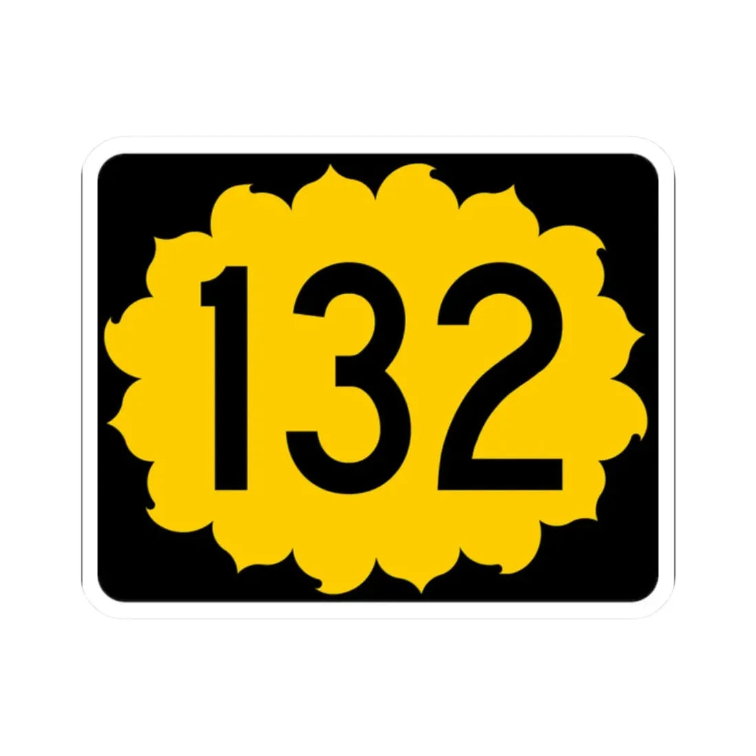 K-132 (Kansas) (Road Sign) STICKER Vinyl Kiss-Cut Decal 2 Inch White - The Sticker Space