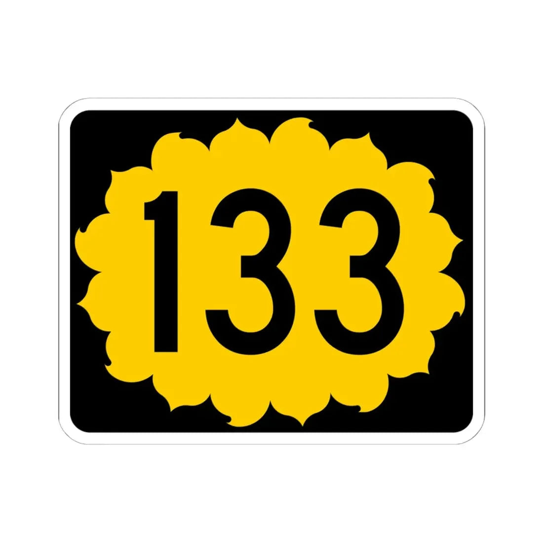 K-133 (Kansas) (Road Sign) STICKER Vinyl Kiss-Cut Decal 6 Inch White - The Sticker Space