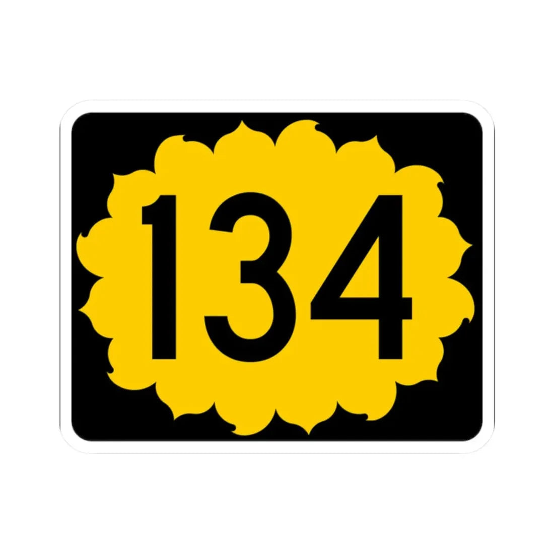 K-134 (Kansas) (Road Sign) STICKER Vinyl Kiss-Cut Decal 2 Inch White - The Sticker Space