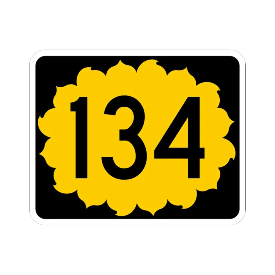 K-134 (Kansas) (Road Sign) STICKER Vinyl Kiss-Cut Decal 3 Inch White - The Sticker Space