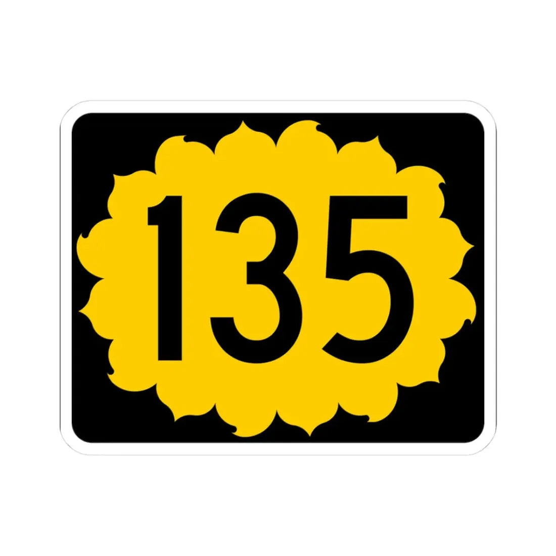 K-135 (Kansas) (Road Sign) STICKER Vinyl Kiss-Cut Decal 3 Inch White - The Sticker Space