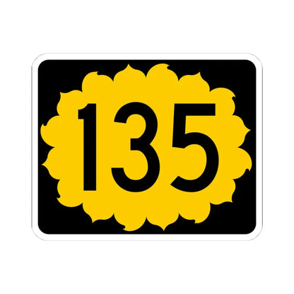 K-135 (Kansas) (Road Sign) STICKER Vinyl Kiss-Cut Decal 4 Inch White - The Sticker Space