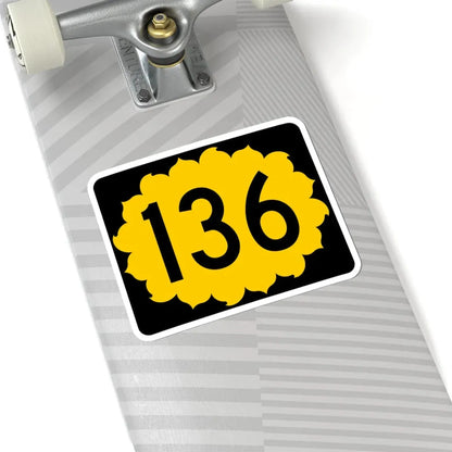 K-136 (Kansas) (Road Sign) STICKER Vinyl Kiss-Cut Decal - The Sticker Space