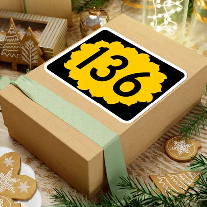 K-136 (Kansas) (Road Sign) STICKER Vinyl Kiss-Cut Decal - The Sticker Space