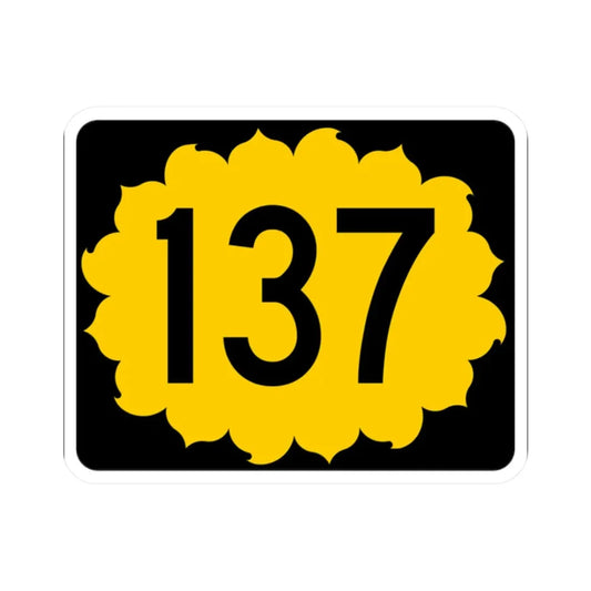 K-137 (Kansas) (Road Sign) STICKER Vinyl Kiss-Cut Decal 2 Inch White - The Sticker Space