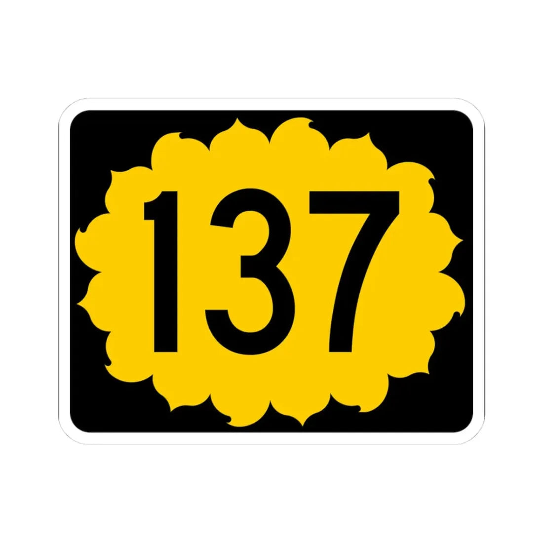 K-137 (Kansas) (Road Sign) STICKER Vinyl Kiss-Cut Decal 3 Inch White - The Sticker Space