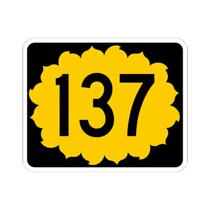 K-137 (Kansas) (Road Sign) STICKER Vinyl Kiss-Cut Decal 6 Inch White - The Sticker Space