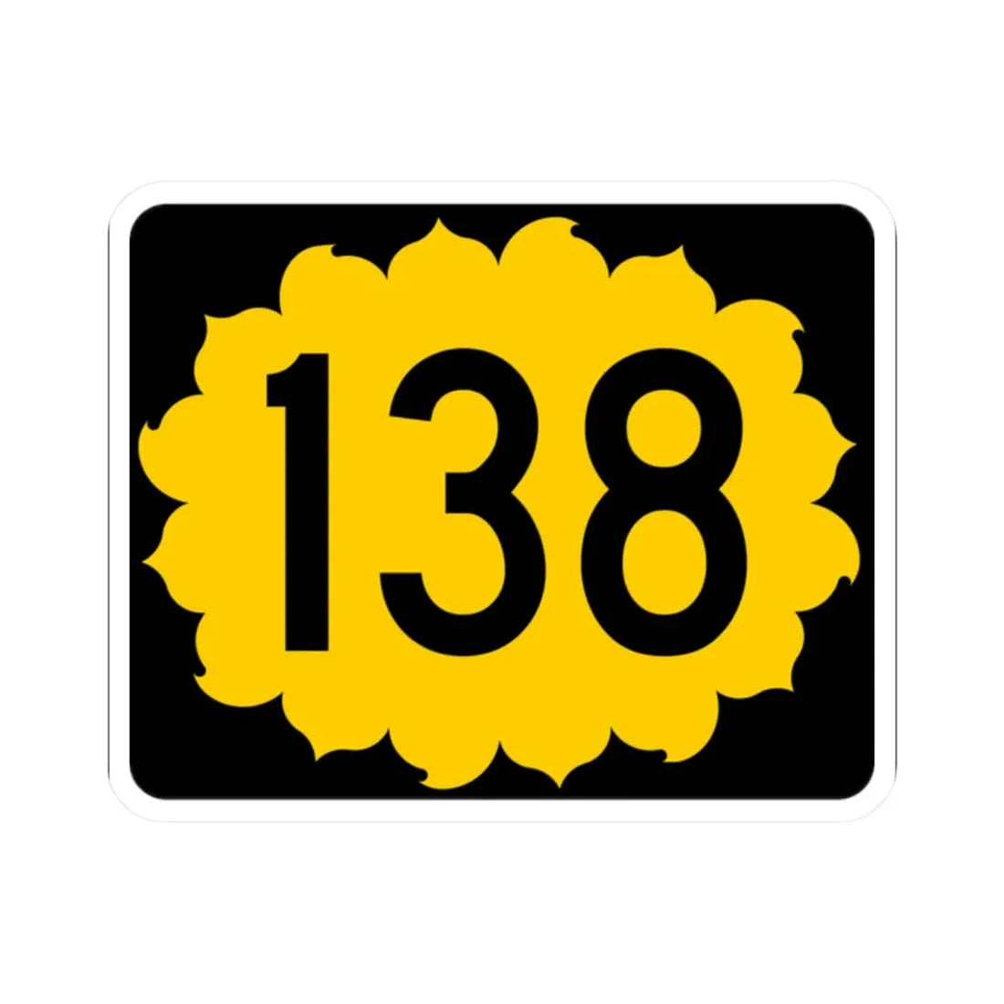 K-138 (Kansas) (Road Sign) STICKER Vinyl Kiss-Cut Decal 2 Inch White - The Sticker Space