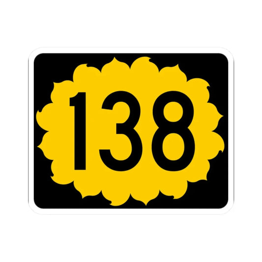 K-138 (Kansas) (Road Sign) STICKER Vinyl Kiss-Cut Decal 2 Inch White - The Sticker Space