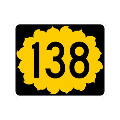K-138 (Kansas) (Road Sign) STICKER Vinyl Kiss-Cut Decal 3 Inch White - The Sticker Space
