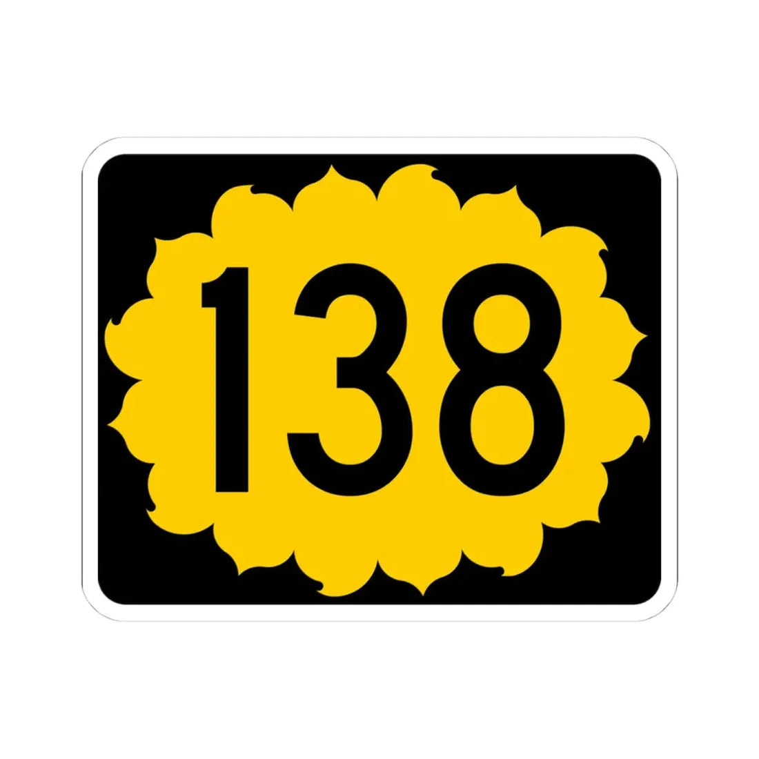 K-138 (Kansas) (Road Sign) STICKER Vinyl Kiss-Cut Decal 4 Inch White - The Sticker Space