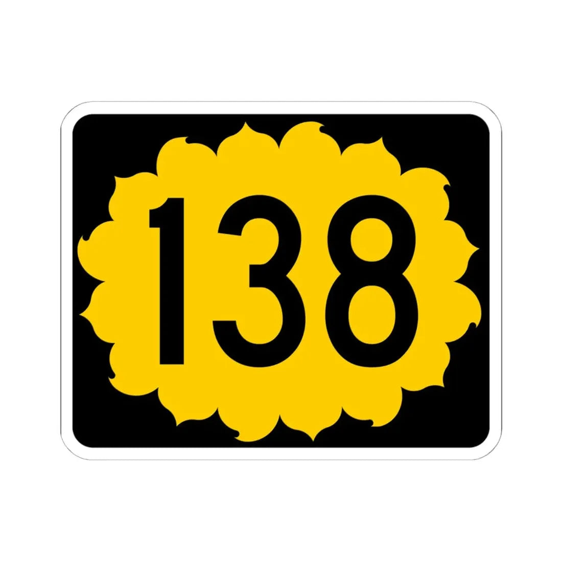K-138 (Kansas) (Road Sign) STICKER Vinyl Kiss-Cut Decal 6 Inch White - The Sticker Space